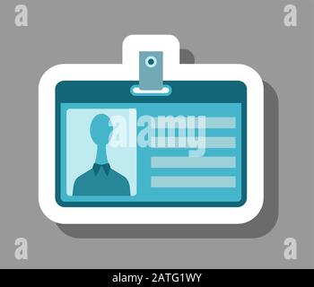 Identification card icon that symbolizes name and personal informations. All the objects, shadows and background are in different layers. Stock Vector