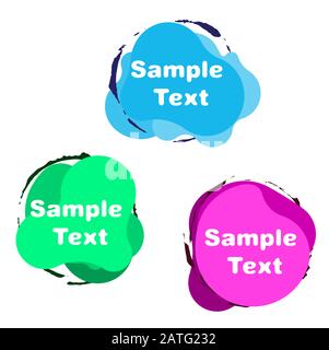 Set of three vector modern abstract banners in amoeba style for your design. Stock Vector