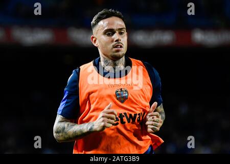 Barcelona, Spain. 2nd Feb, 2020. LaLiga 2019/ 2020, date 22. Barcelona-Levante. Roger Marti of Levante Credit: Pro Shots/Alamy Live News Stock Photo