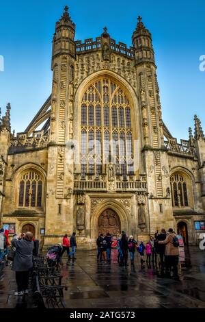 Golden Stone of Bath Abbey Stock Photo