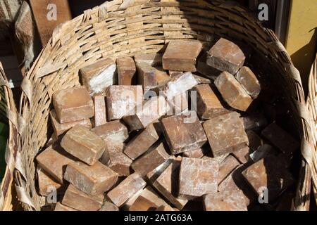 Collection of bars of fragrant hand made organic soap Stock Photo