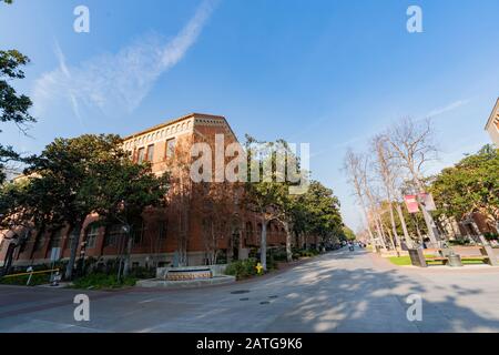 Los Angeles, Jan 15: Afternoon sunny view of the campus of USC on JAN 15, 2020 at Los Angeles, California Stock Photo