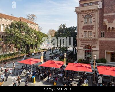 Los Angeles, Jan 15: Afternoon sunny view of the campus of USC on JAN 15, 2020 at Los Angeles, California Stock Photo