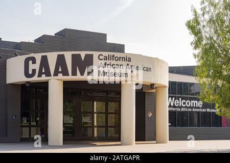 Los Angeles, Jan 15: Exterior view of the California African American Museum on JAN 15, 2020 at Los Angeles, California Stock Photo