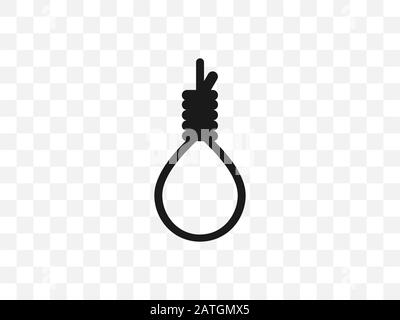 Gallows rope icon. Vector illustration, flat design. Stock Vector