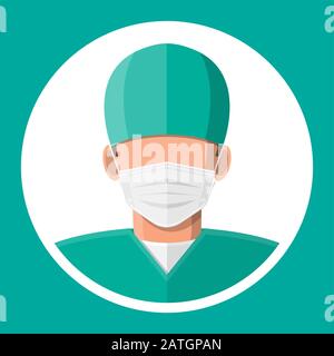 Doctor surgeon in mask. Stock Vector