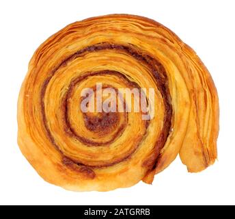 Cinnamon sweet pastry rolls isolated on a white background Stock Photo