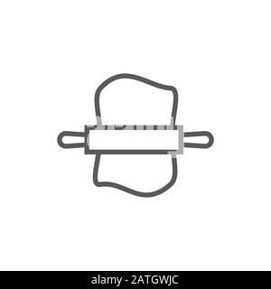 Dough line icon on white background Stock Vector