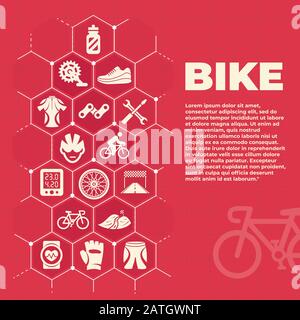 Cosmetic pink background with icons and signs Stock Vector