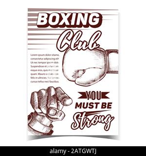 Boxing Sportive Club Advertising Banner Vector Stock Vector