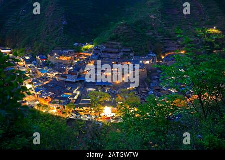 China's village in the evening Stock Photo