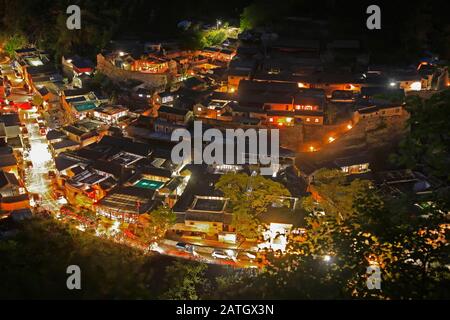 China's village in the evening Stock Photo