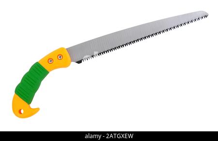 Pruning handsaw isolated on a white background Stock Photo