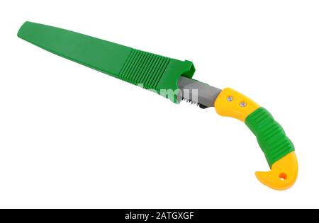 Pruning handsaw isolated on a white background Stock Photo