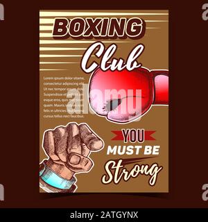 Boxing Sportive Club Advertising Banner Vector Stock Vector