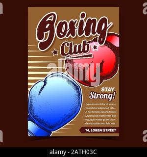 Boxing Sportive Club Advertising Poster Vector Stock Vector