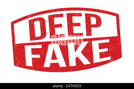 Deep fake sign or stamp on white background, vector illustration Stock Vector