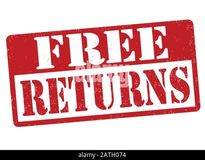 Free returns sign or stamp on white background, vector illustration Stock Vector