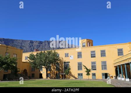 Chapel, Outer Court, Castle of Good Hope, Table Mountain beyond, Cape Town, Table Bay, Western Cape Province, South Africa, Africa Stock Photo