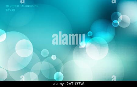 Abstract blurred blue sky background with bokeh light effect. Vector illustration Stock Vector