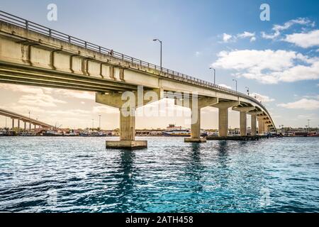 Bridge between Nassau and Paradise Island, Bahamas. Stock Photo