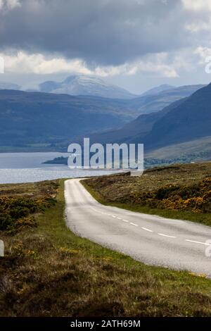 A832 Little Loch Broom Garve Ross-shire HIghland Scotland Stock Photo