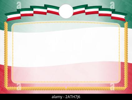 Horizontal frame and border with Mexico flag, template elements for your  certificate and diploma. Vector Stock Vector Image & Art - Alamy