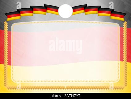Horizontal frame and border with Germany flag, template elements for ...