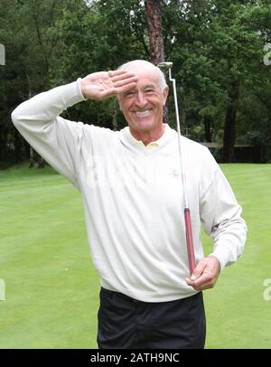 'Strictly Come Dancing' judge tees off at 'Golf with the Stars' charity event held at Wentworth Golf club, Surrey, England. Stock Photo