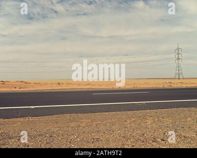 scene of a road through desert Stock Photo