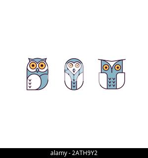 Owl line vector Stock Vector