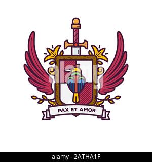 Coat of arms line style Stock Vector
