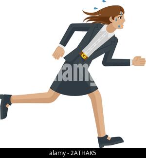 Business Woman Stress Tired Running Concept Stock Vector