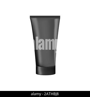 Flat cosmetic package for cream, soups, foams, shampoo isolated on white background. Vector illustration. Eps 10. - Vector Stock Vector