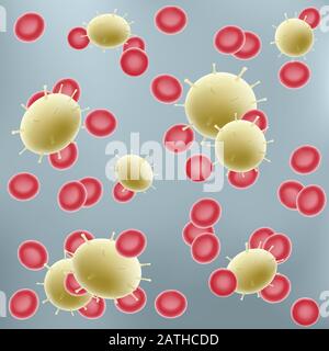 coronavirus in blood illustration Stock Vector