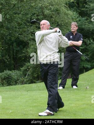 'Strictly Come Dancing' judge tees off at 'Golf with the Stars' charity event held at Wentworth Golf club, Surrey, England. Stock Photo