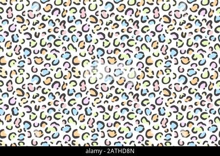 Leopard jaguar pattern seamless. Vector texture background. Colorful wild cat fur for kids Stock Vector