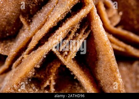 Closeup of a sand rose or gypsium mineral, pattern background with details Stock Photo