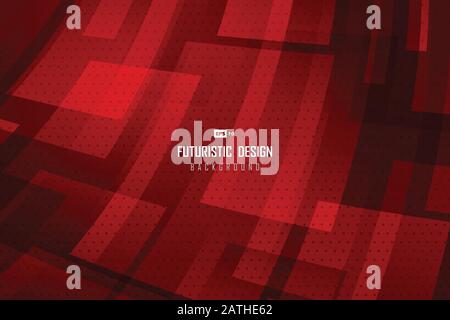Abstract gradient red technology design template background with halftone dot pattern. Use for ad, poster, template design, artwork, print. Stock Vector