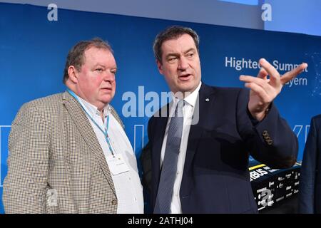 Munich, Germany. 03rd Feb, 2020. Garching. 3rd Feb, 2020. Markus SOEDER (Minister President Bavaria and CSU Chairman) in conversation with Max Josef STRAUSS. At the invitation of Prime Minister Dr. Markus Soeder meet experts in the field of future technologies for high-tech Sumwith Bayern.KI, Künstliche Intelligenz. On February 3rd, 2020 Technical University Munich (TUM) in Garching. Credit: dpa/Alamy Live News Credit: dpa picture alliance/Alamy Live News Stock Photo