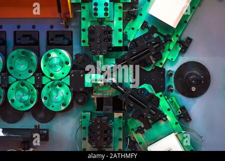 Molding made with 3D printing inserted into an injection molding machine to realize small series of plastic products Stock Photo