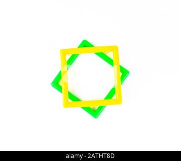 Two Color One Square Square rectangle picture frame with two tone neon color motion graphic ...