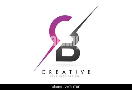 CB C B Letter Logo with Color block Design and Creative Cut. Creative logo design. Stock Vector