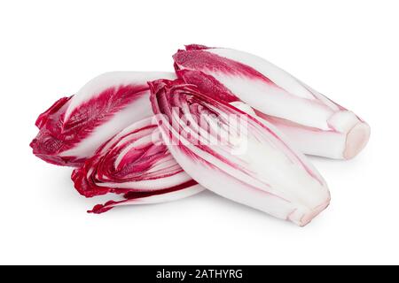 red chicory or radicchio isolated on white background Stock Photo