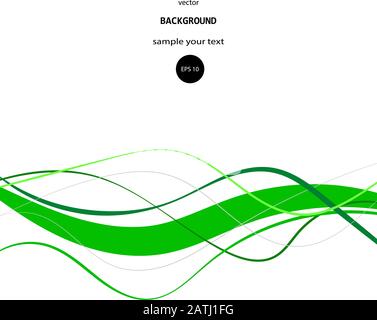 abstract green wave halftone lines background Stock Vector