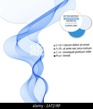 Abstract vector wave. blue curves Stock Vector