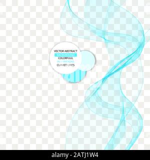 abstract vector wave of blue color Stock Vector