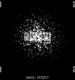 Silver glitter squares confetti pattern. Luxury snowfall vector background. White and black design element in eps 10 for banners, posters, cards, web. Stock Vector