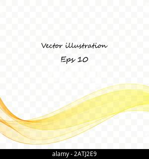 Abstract motion of smooth color wave vector. Curved yellow lines. Stock Vector