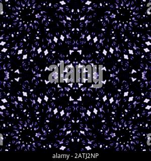 Fancy dark blue abstract ornate seamless pattern mosaic design. Stock Photo